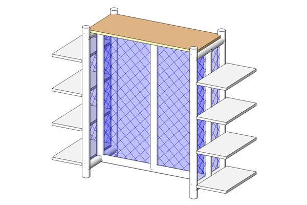 GONDOLA FLOOR RACK W/ SHELVES