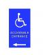Accessible entrance sign at door with braille