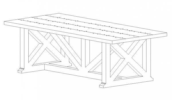 Farmhouse Table With Metal Seamed Top