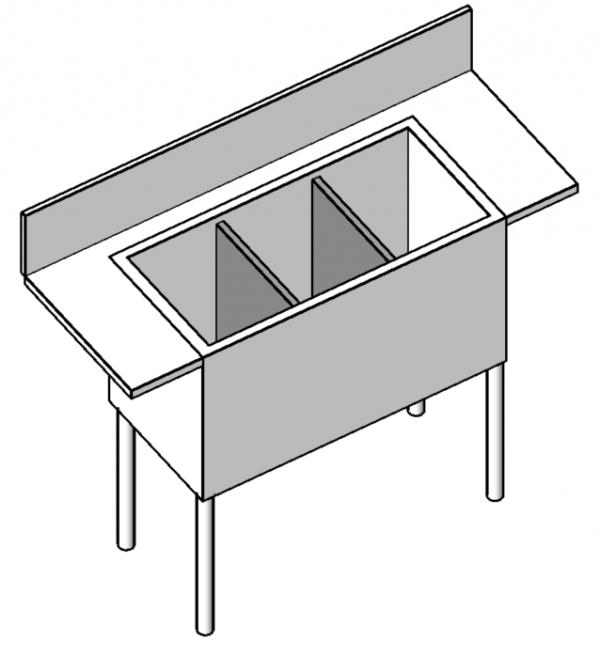 3 compartment bar sink