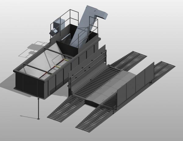 Installation of automatic washing of wheels of motor transport