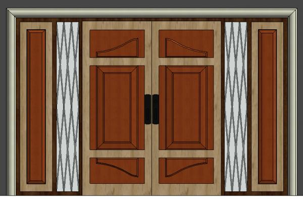 Door double Wood Pannel_Classic