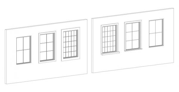 Parametric Fixed / Casement window with adjustable grids