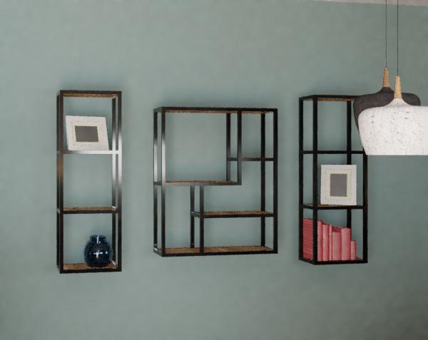 two wall shelves