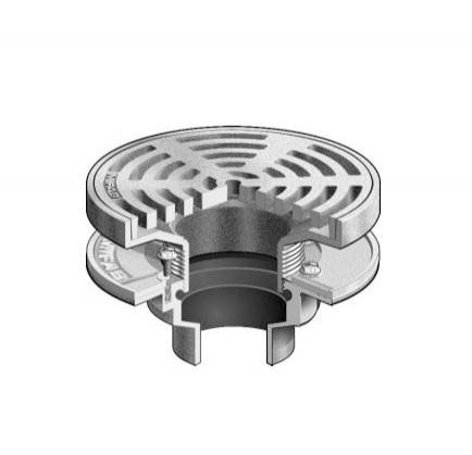MIFAB® F1320-C - FLOOR DRAIN WITH 9” ROUND ADJUSTABLE TRACTOR GRATE