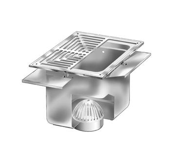 MIFAB® FS1940-FL - 12” X 12” X 10” STAINLESS STEEL FLOOR AREA & INDIRECT SANITAR