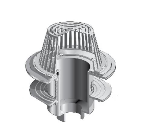 MIFAB® Series R1250 lacquered cast iron extra deep sump high flow roof drain wit