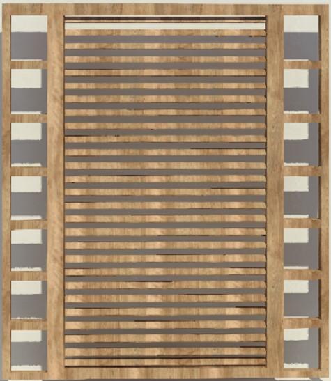 elipse louvers wooden shelf