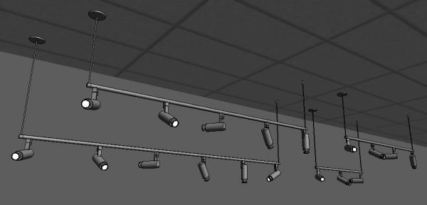 PureEdge Pipeline 8' Track w/Uplight and Adjustable Cans