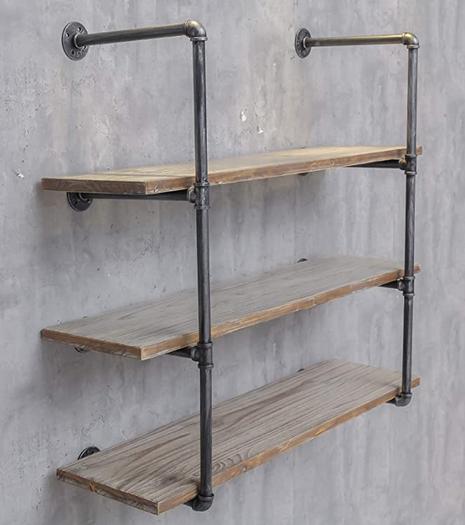 INDUSTRIAL IRON PIPE SHELVES