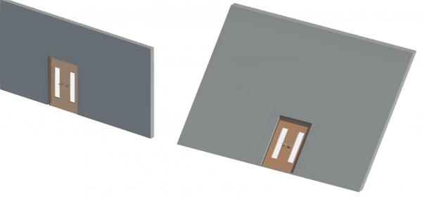 slanted wall door