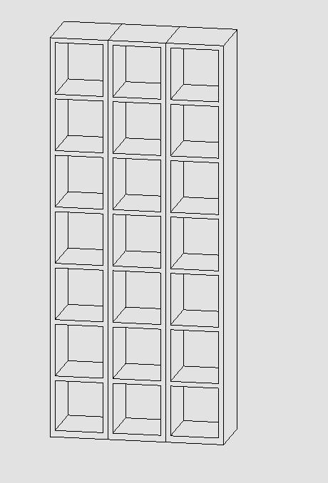 Seven-row three-column cubby