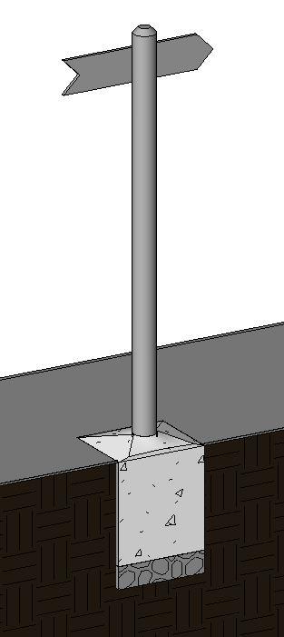 Arrow Sign with post & foundation