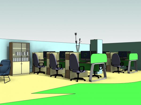 workstation office for 6 people