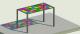 Colourful glass shade / pavilion