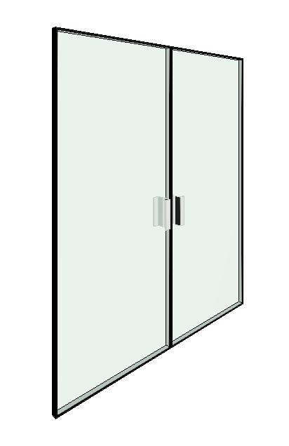 Double door - Curtain wall - Glass with aluminium frame