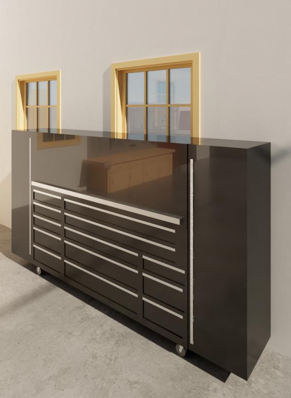 72 inch tool box with hutch and end lockers