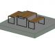 Wood Cladding Table Bench Set