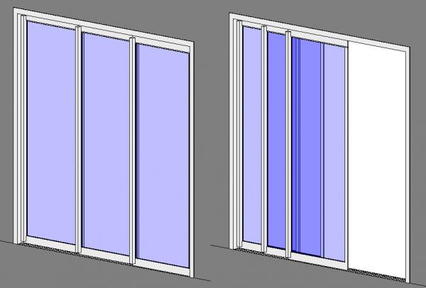 Porta de Correr 3 folhas de vidro | Sliding glass door 3 panels