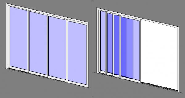 Porta de Correr 4 folhas de vidro | Sliding glass door 4 panels