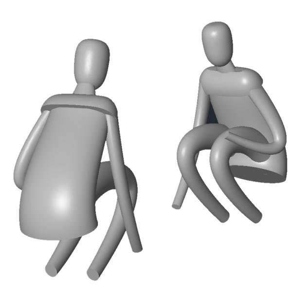 Person crouched - simple 3D gestural form