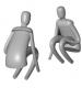 Person crouched - simple 3D gestural form