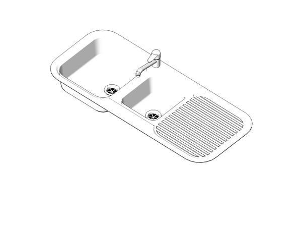 Sink 1200mm 2 Bowl