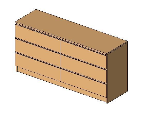 Ikea Malm 6-drawer dresser - low