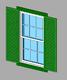 Double hung window with shutters