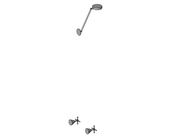 cross handle shower tap set