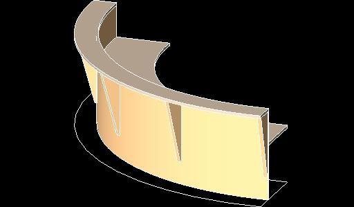 curved reception counter
