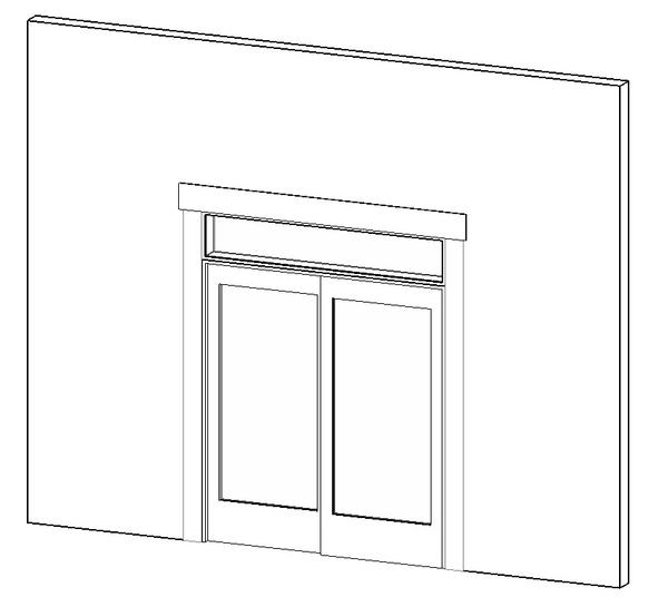 Sliding Glass Door with Transom (Parametric)
