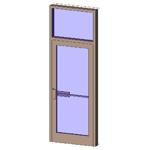 Single Interior Aluminum Door with Transom