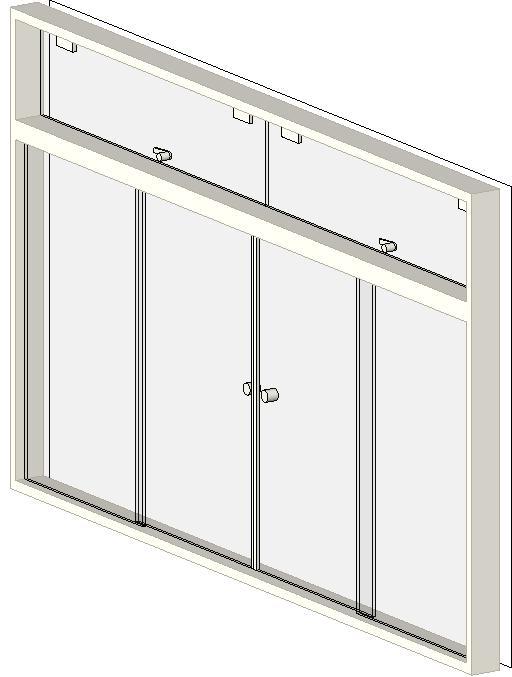 4-Pane Sliding Windows w/ Double and Quadruple Awning Transom