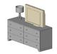 Dresser with lamp and TV