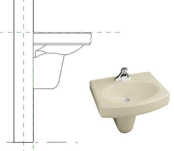 Kohler Pinoir Wall Hung Lav ADA