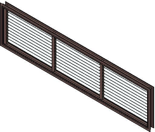 Louvres Window - 3 Bays