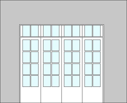 4 leafs glass panel door