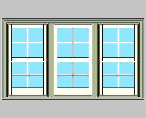 Kolbe Ultra Series Traditional Double Hung 3-Wide  Units