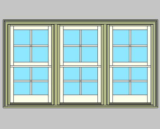Kolbe Ultra Series Sterling Double Hung 3-Wide Units