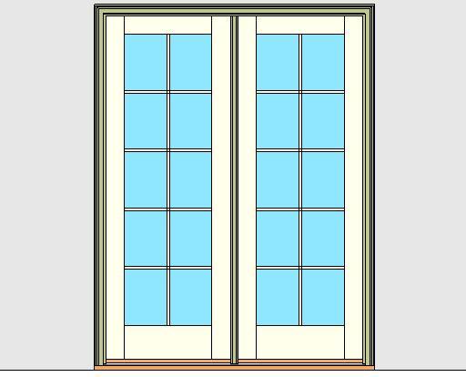 Kolbe Ultra Series Inswing Patio Door 2-Wide Oak Sill Units