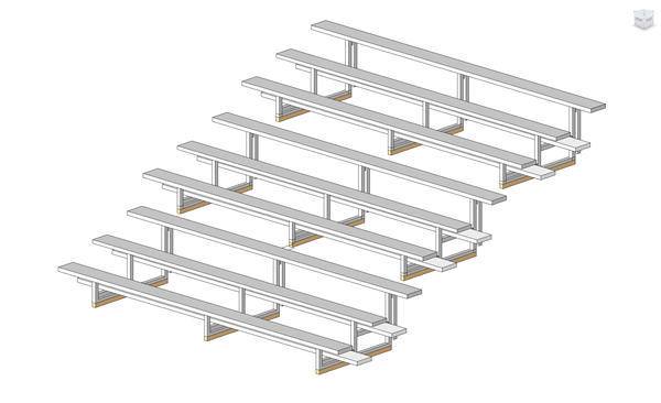 Bleacher-triple