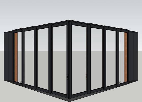 Kolbe Ultra Series SketchUp 6 TerraSpan 4-Panel Corner Pocket Unit