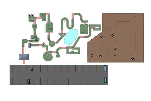 mini golf course with a dirt track