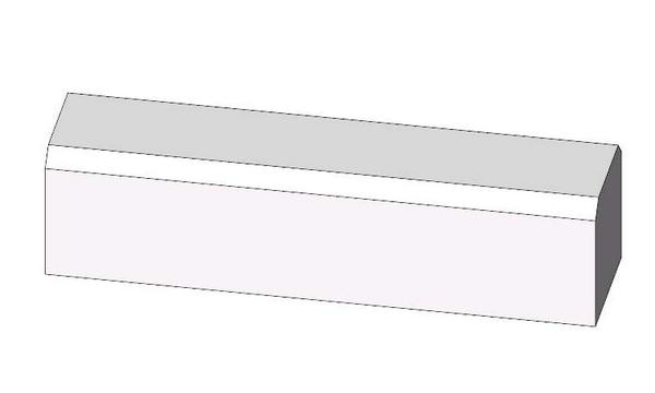 3/4" chamfered curb