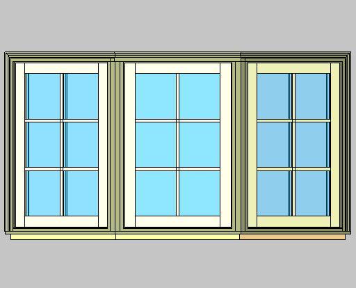 Kolbe Ultra Series Casement 3-Wide W Series 30 Degree Bay Units