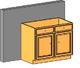 Double Door Sink Unit with Panel