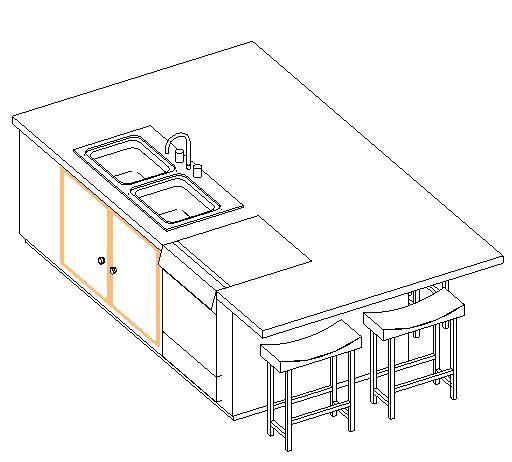 Kitchen Island w/ Sink and Dishwasher