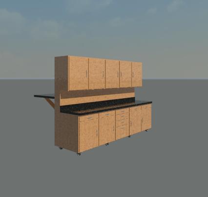 Mobile Cabinet W/ Folding Counter