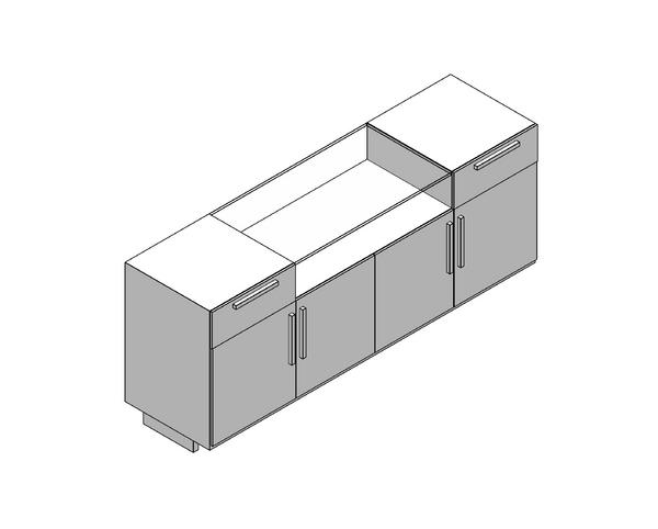 Modern Buffet w/ Glass Center